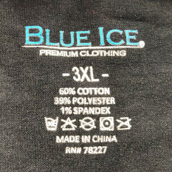 Blue Ice Men T-Shirt Size 3XL V-Neck Basic Neutral Short Sleeve Casual Top Black - Picture 3 of 7